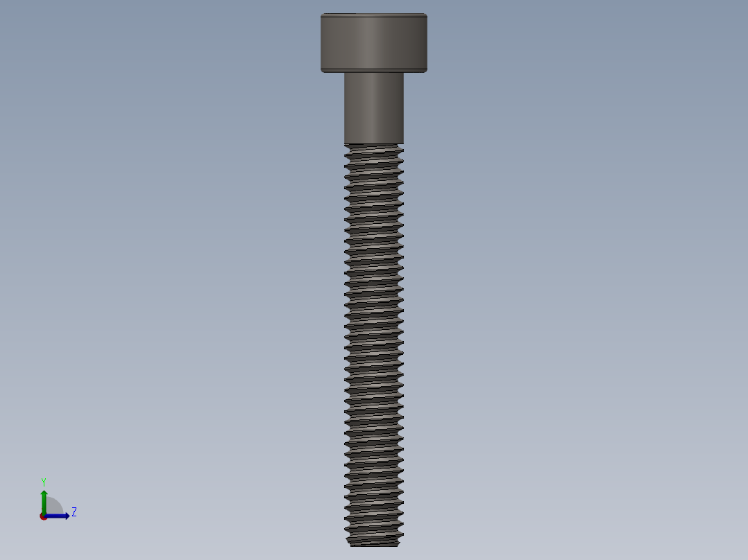 Screw_DIN_912_M2.5x20_A2.SLDPRT公制内六角螺钉左视图