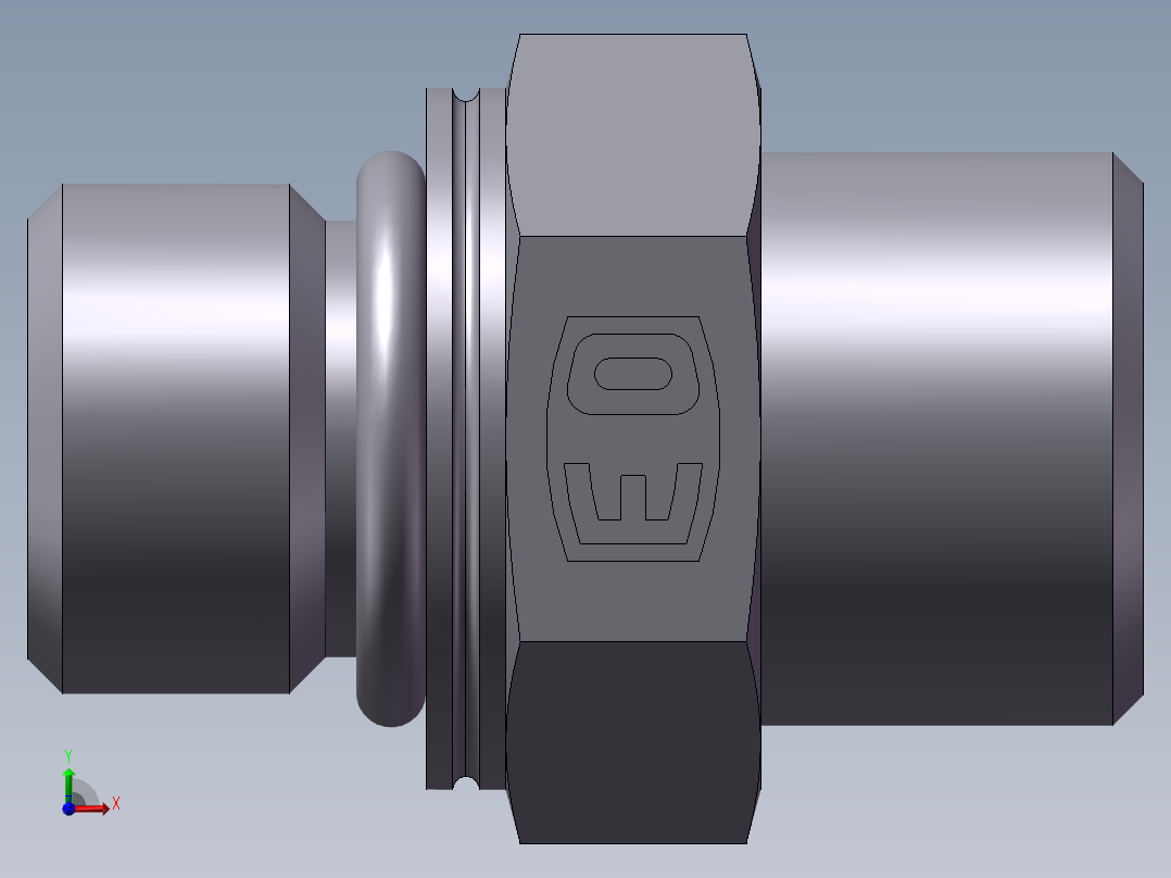 公制螺纹O圈密封、1DH-18-16前视图