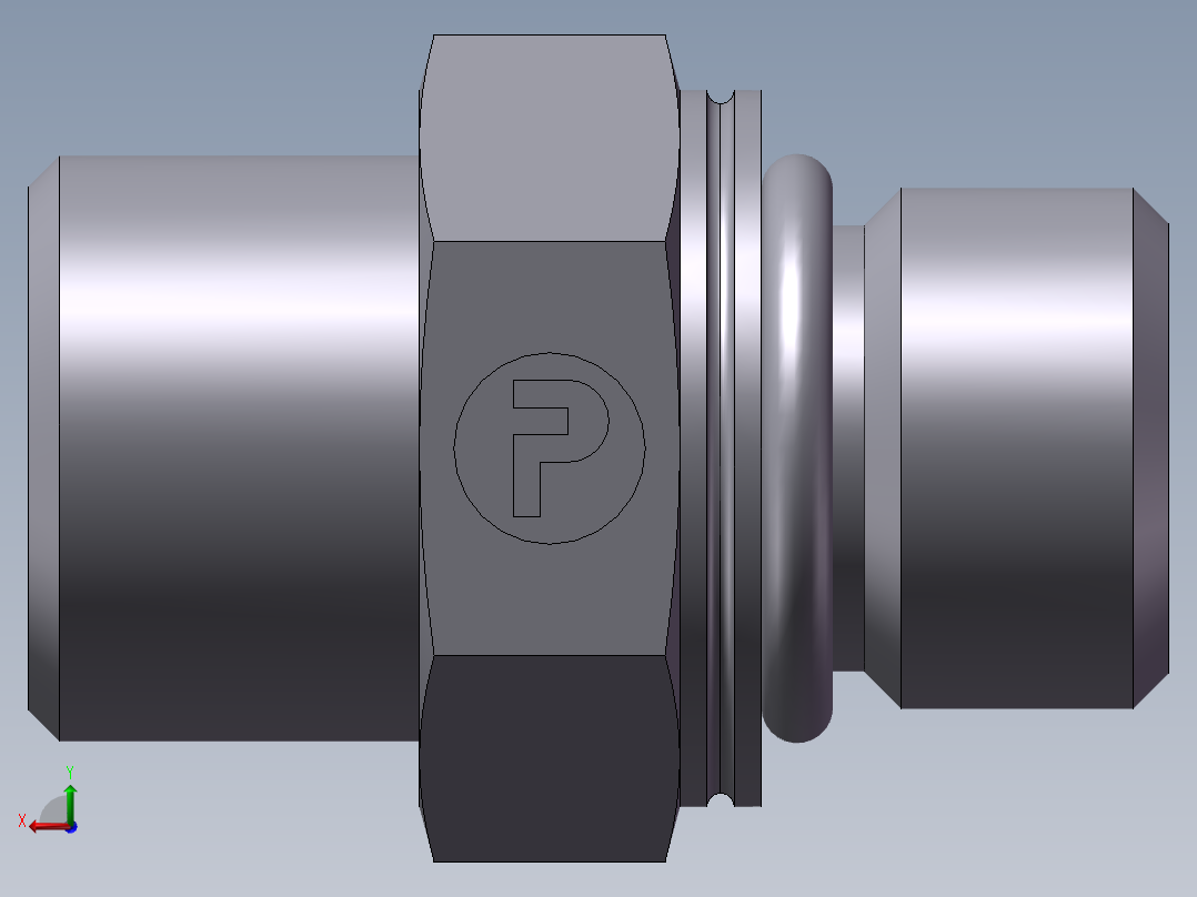 公制螺纹O圈密封、1DH-18-16后视图