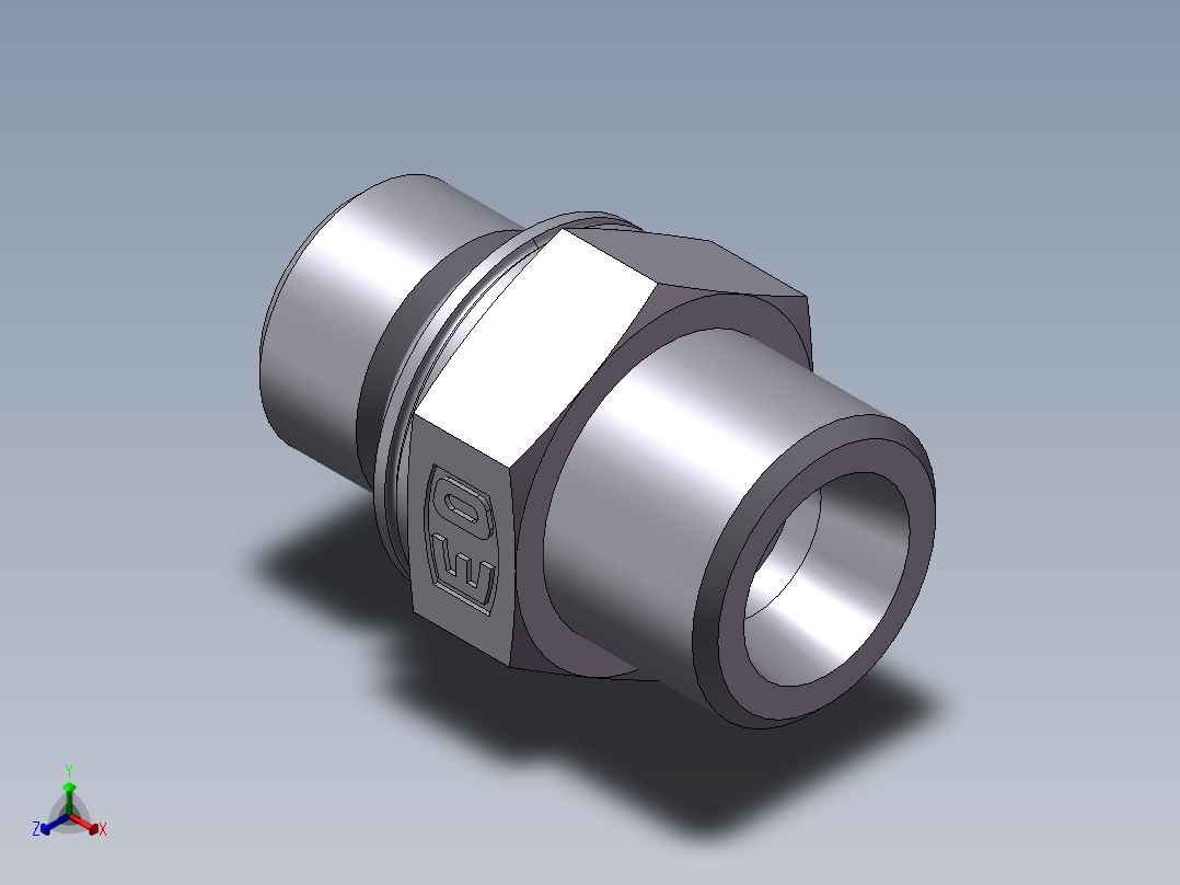公制螺纹O圈密封、1DH-18-16正等轴测图