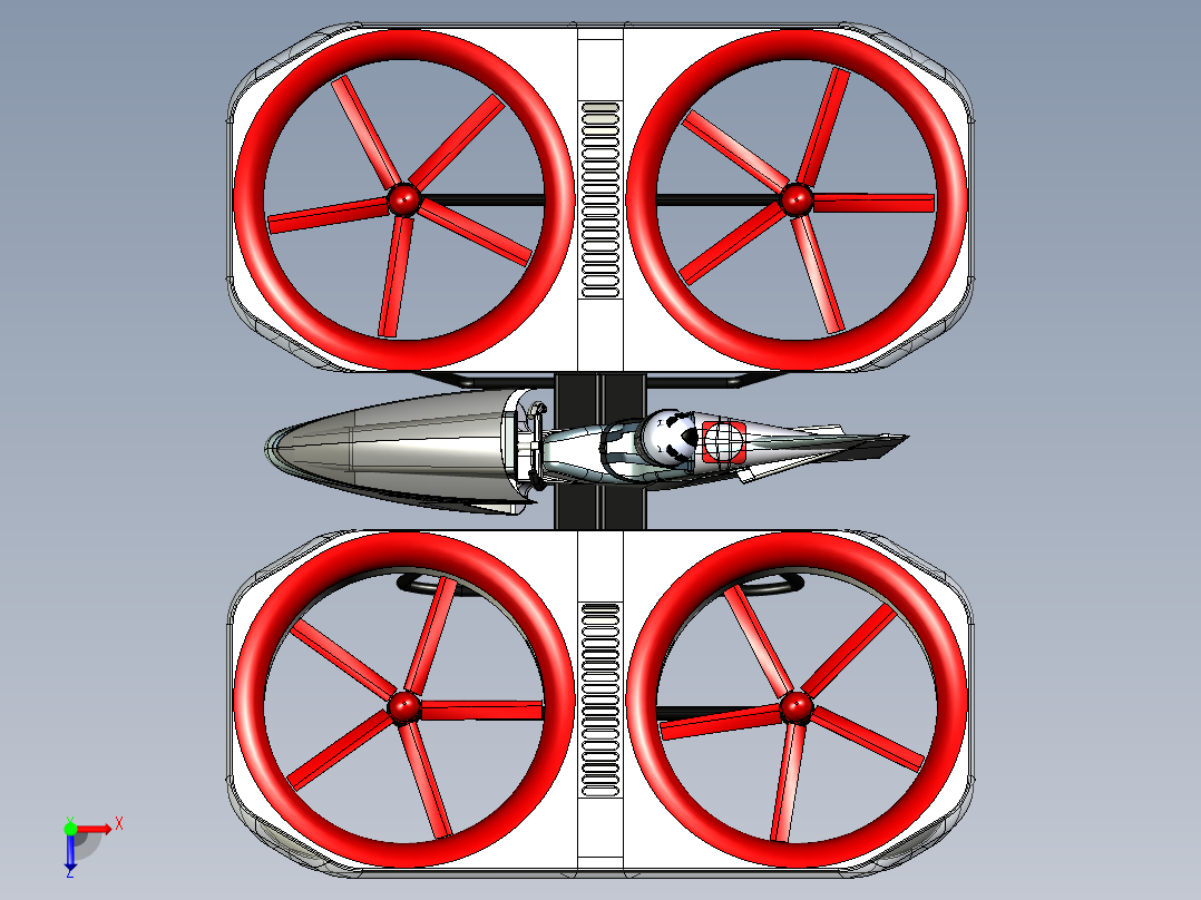 B3003846-有人驾驶四轴飞行器俯视图