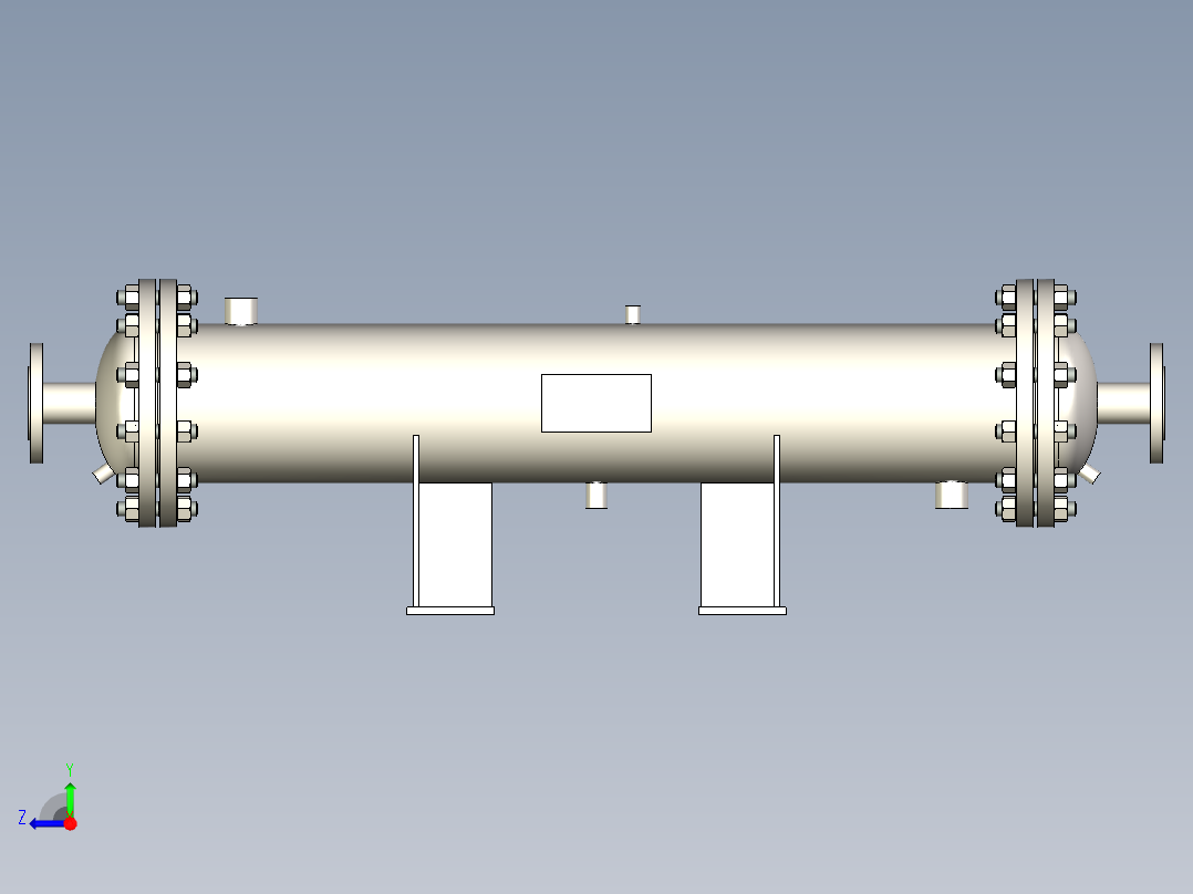 气体冷却器 219x900-DN50右视图