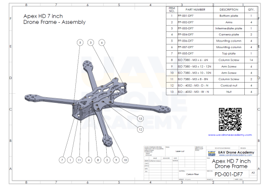 Apex HD 7 英寸 FPV 无人机框架缩略图