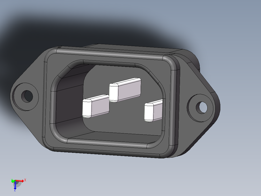 品字插座带螺丝孔