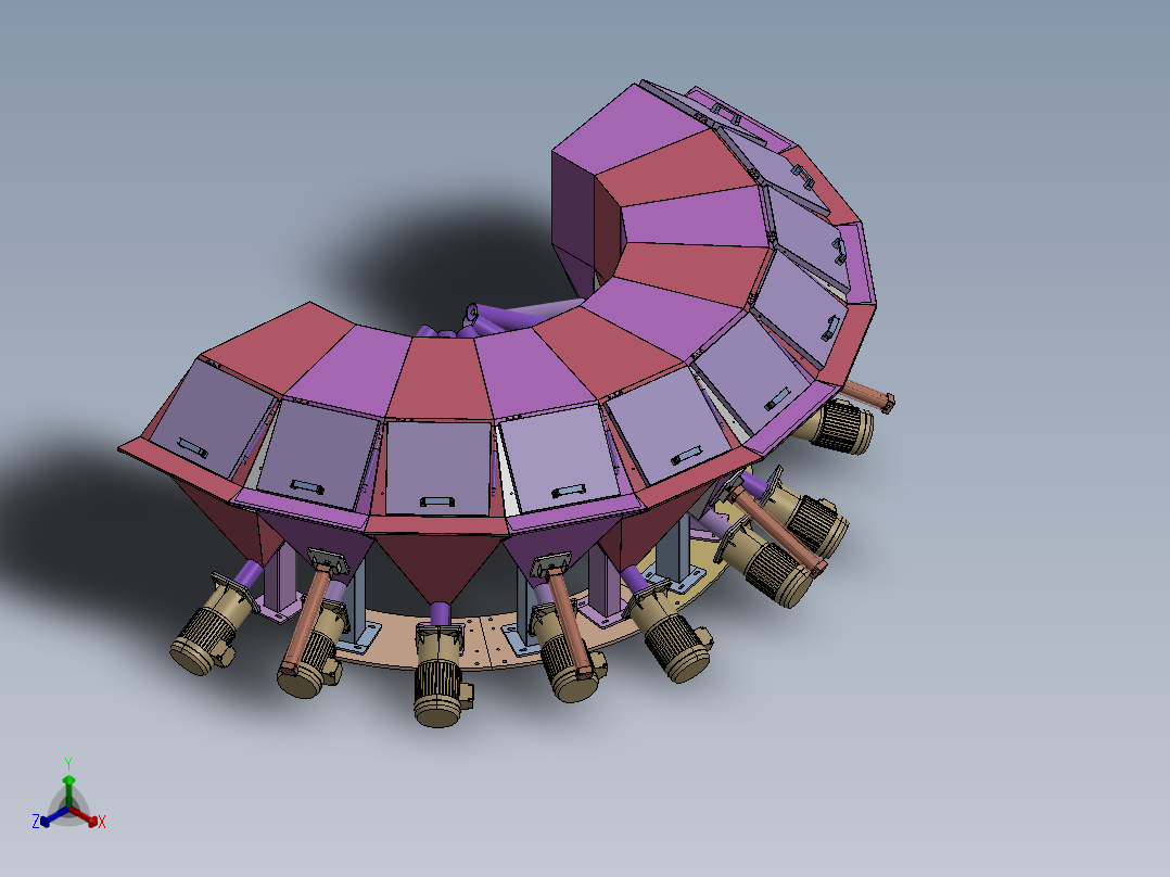 全自动小料配方机  sw22正等轴测图