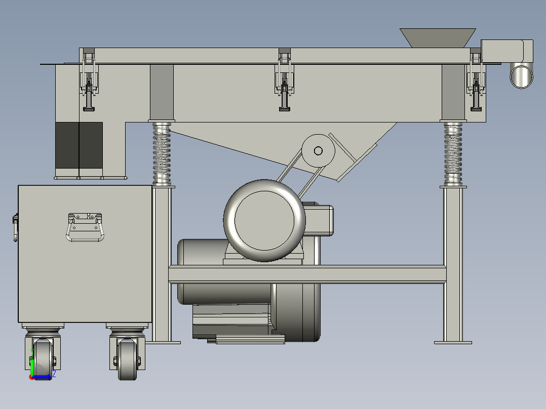 粉末分离设备震动筛粉机左视图