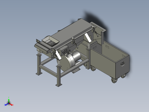 粉末分离设备震动筛粉机正等轴测缩略图