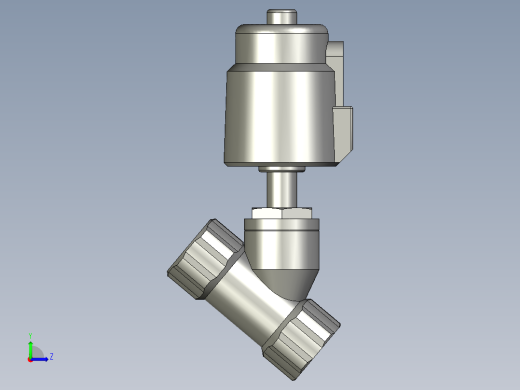 不锈钢气动角座阀DN25左视缩略图