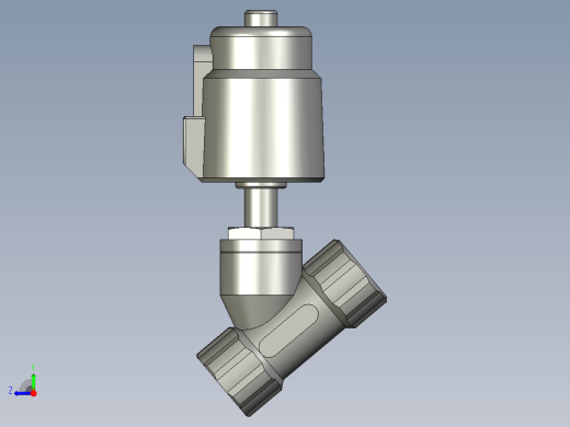 不锈钢气动角座阀DN25右视缩略图