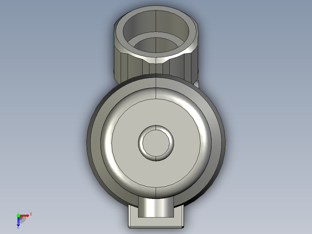 不锈钢气动角座阀DN25俯视图