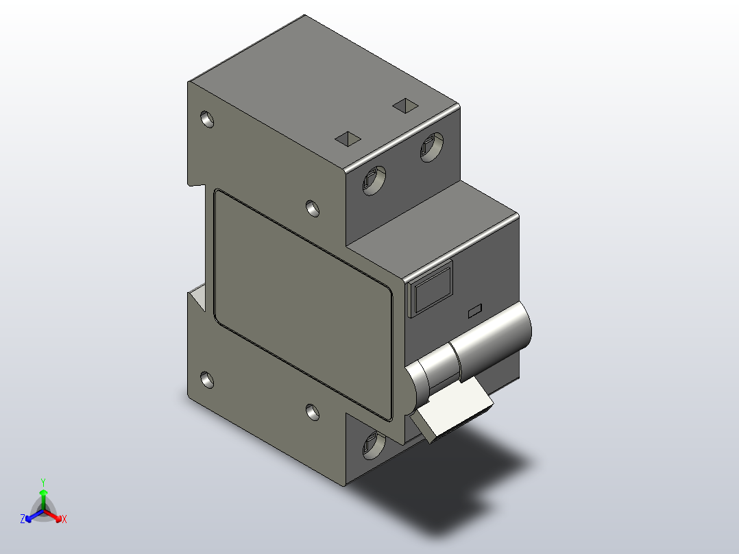 NL1E-63剩余电流动作断路器[NL1E-63-40-0.03-2P]正等轴测图