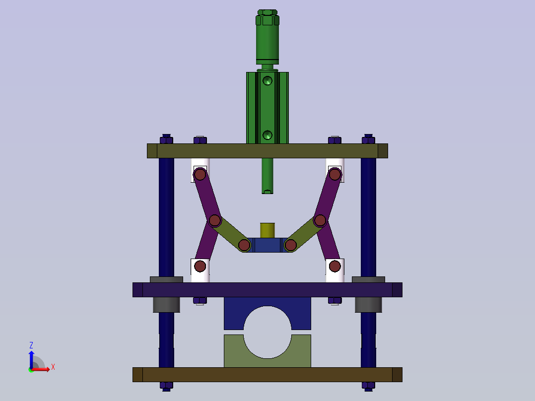夹紧自锁机构利用连杆死点主视图