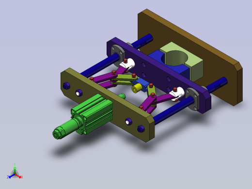 夹紧自锁机构利用连杆死点正等轴测缩略图