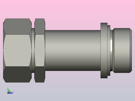 GB_T3735-2008带A型柱端的卡套式端直通长管接头L28左视缩略图