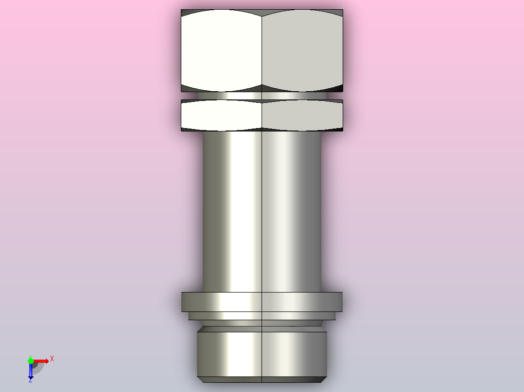 GB_T3735-2008带A型柱端的卡套式端直通长管接头L28俯视图
