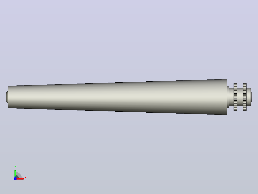 TSD2-FT-08B14T-AGL560-RL500-C1钢制动力锥形双排齿输送滚筒前视图