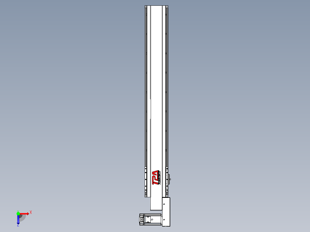 皮带直线轴半封闭可选导轨TPA-HNB-120D-110-L750-MR-C-P40-N3俯视图