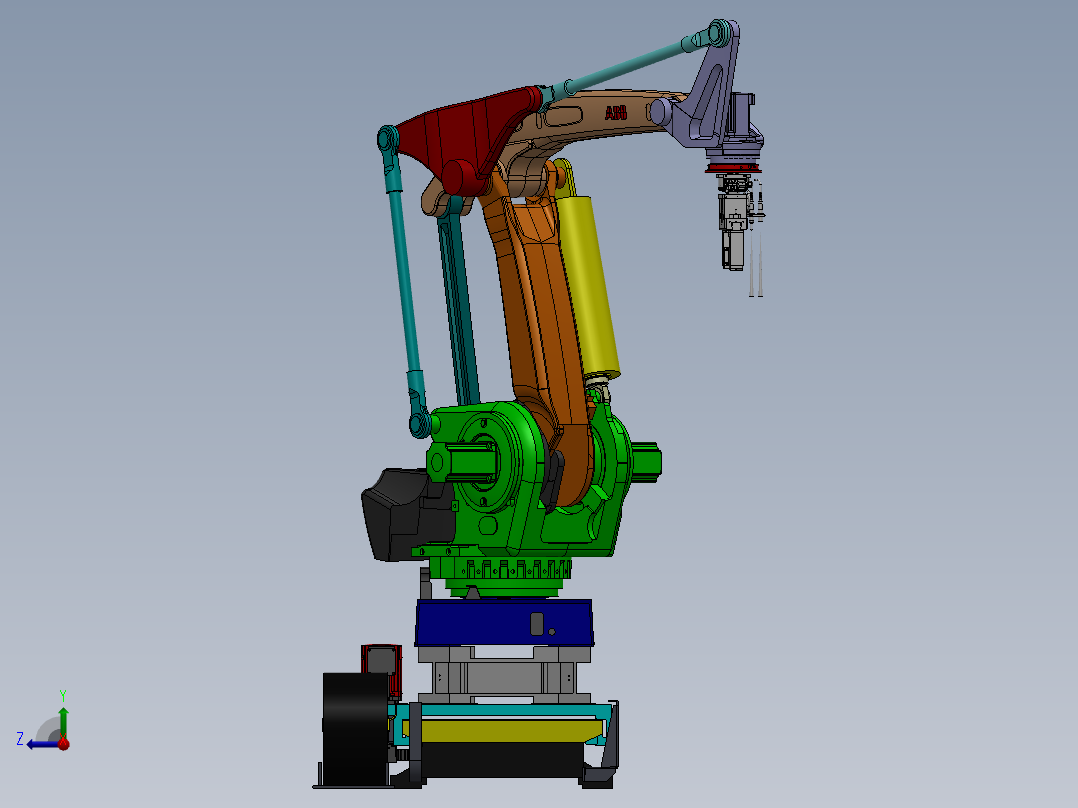 ABB_760应用EOAT机械夹手3D模型图纸 Solidworks设计右视图