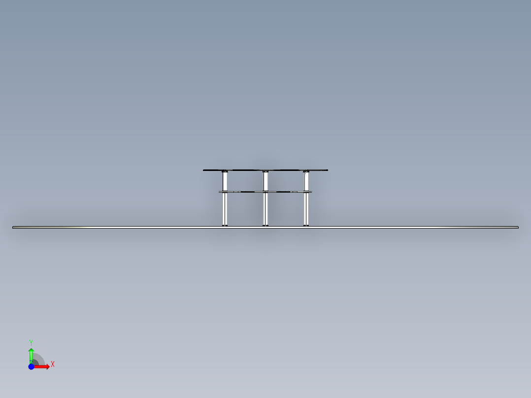 家具双层桌子前视图