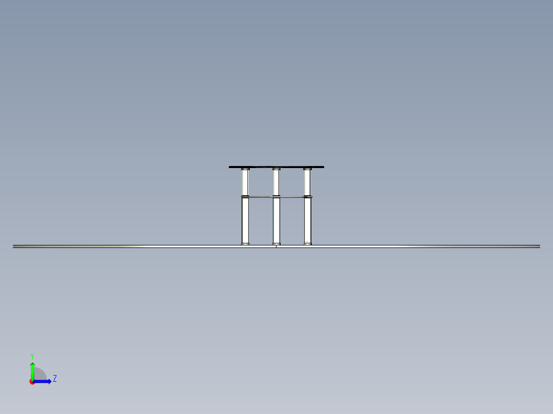 家具双层桌子左视图