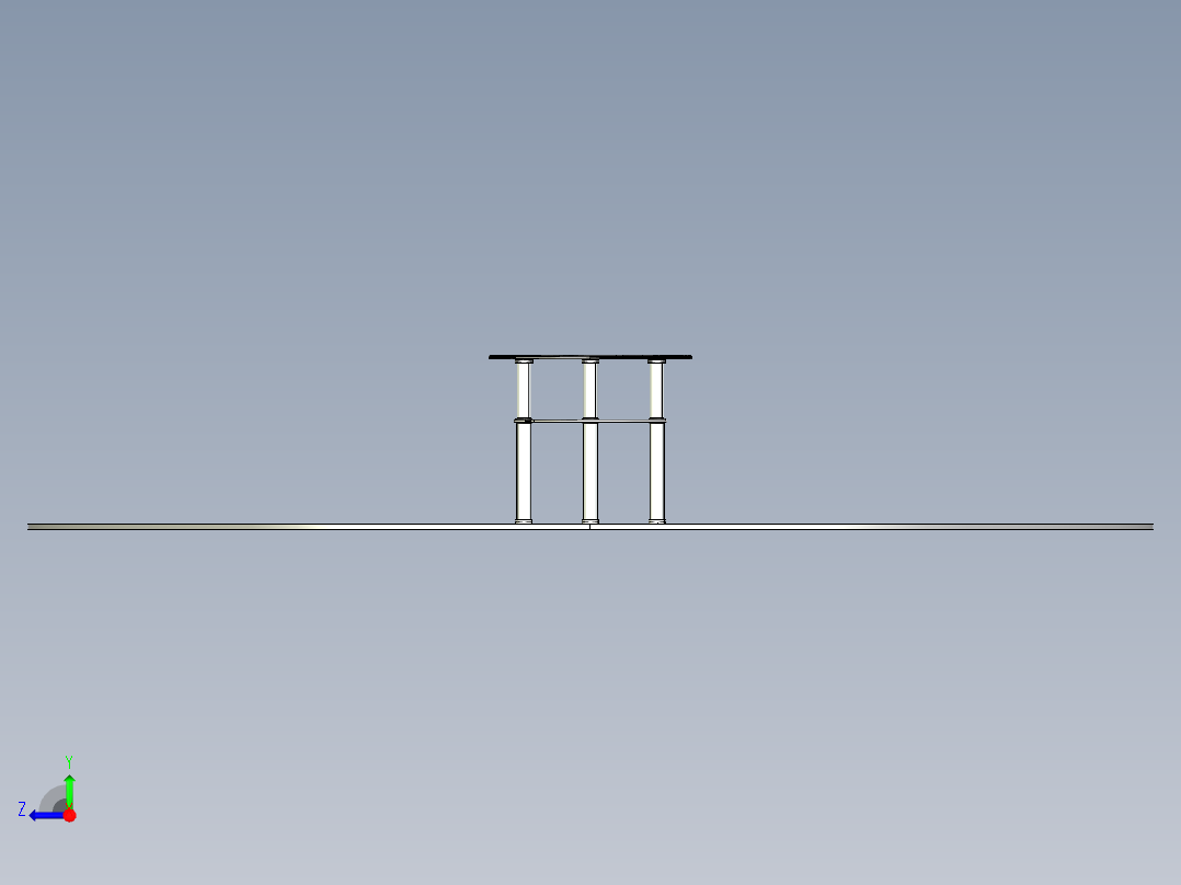 家具双层桌子右视图