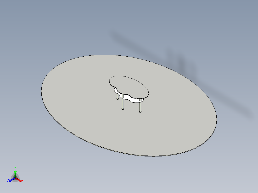 家具双层桌子正等轴测图