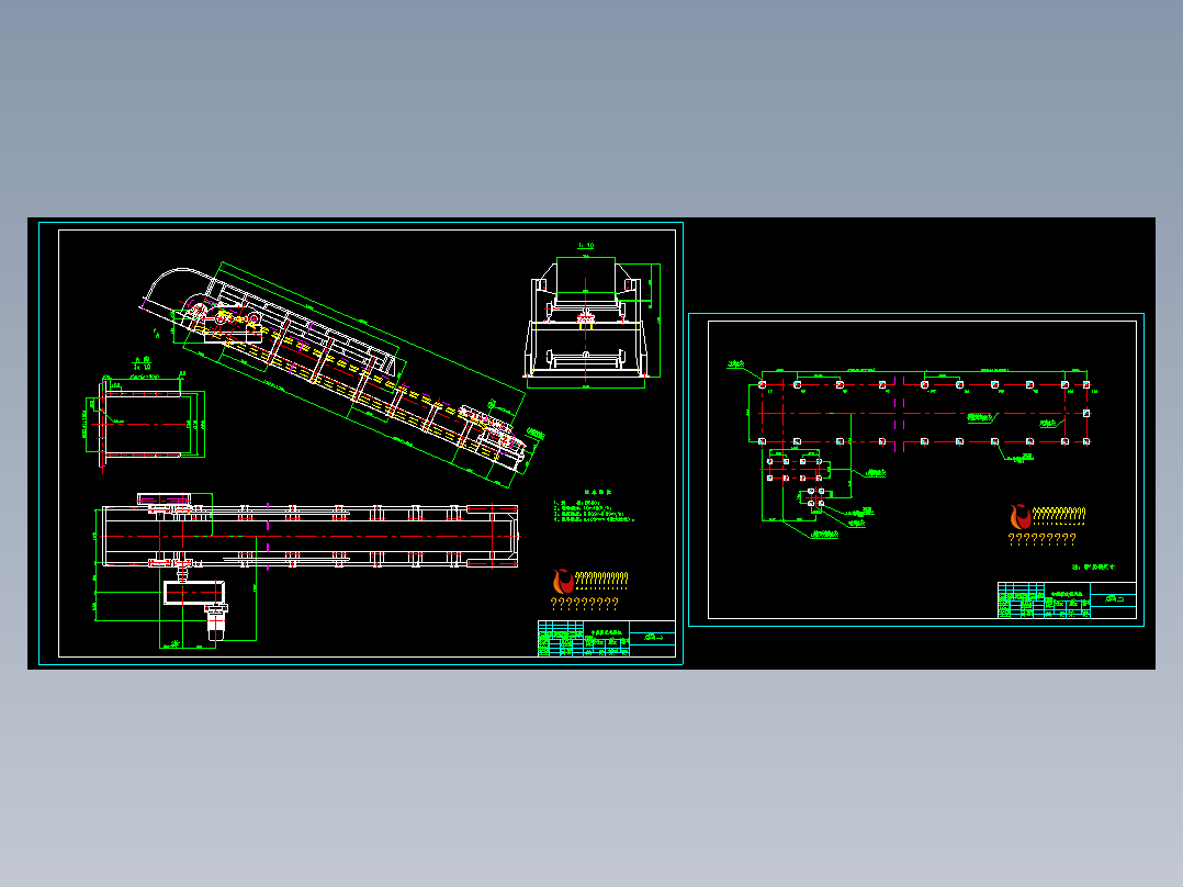 中型板式喂料机B800X14720总图和基础图