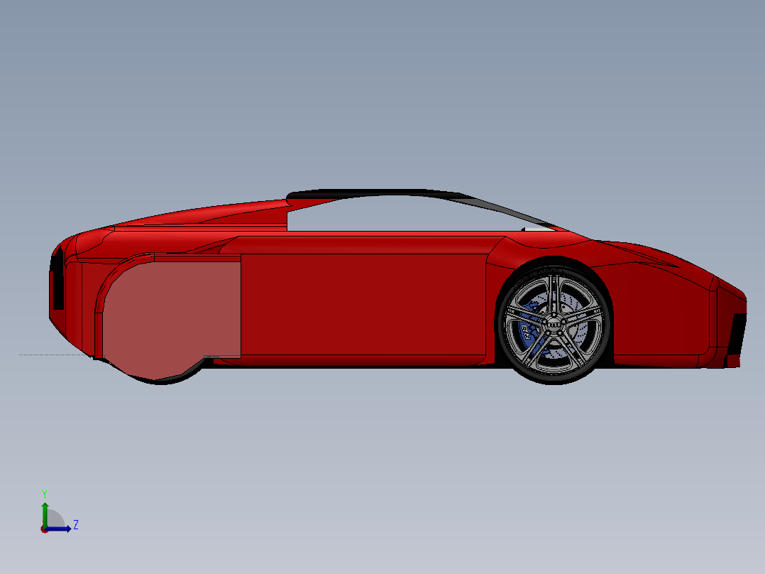 solidworks 兰博基尼跑车模型左视图