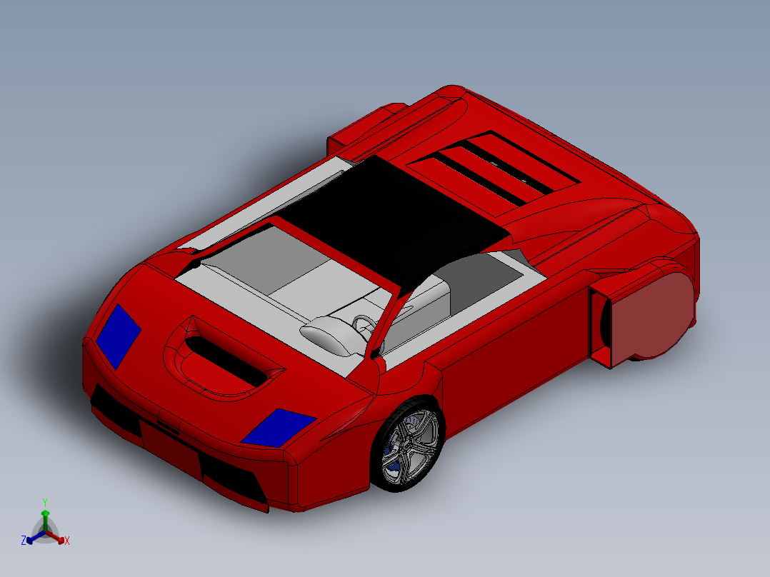 solidworks 兰博基尼跑车模型正等轴测图