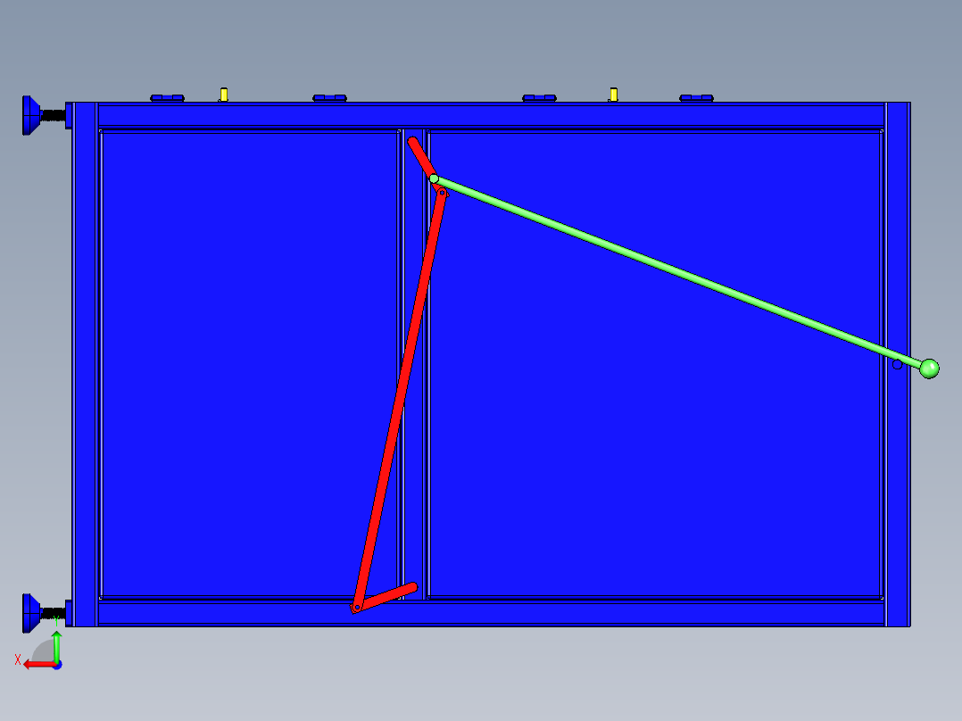 连杆步进升降机构3D模型图纸 STP格式(1)后视图