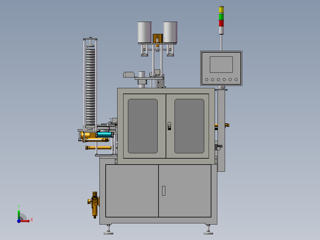 轴承自动合套机3D图纸H512 K349 非标自动化设备3D图纸3D模型前视图