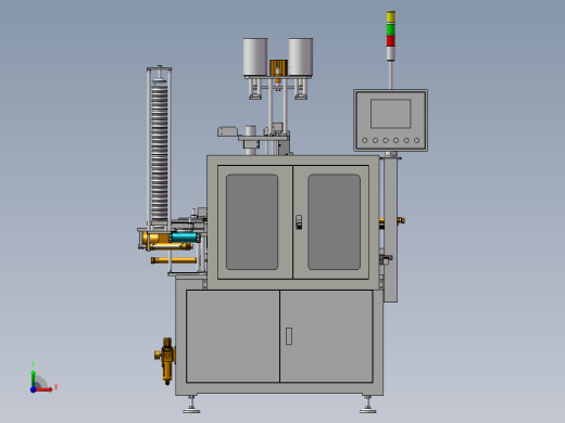 轴承自动合套机3D图纸H512 K349 非标自动化设备3D图纸3D模型前视缩略图