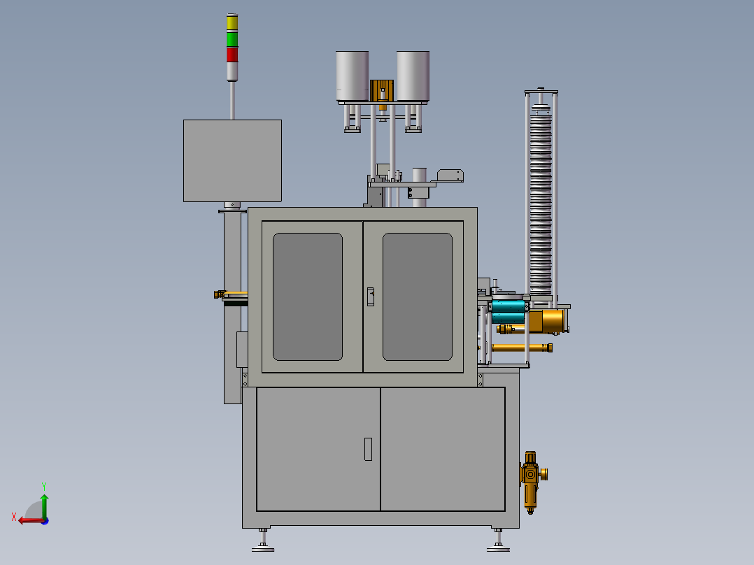 轴承自动合套机3D图纸H512 K349 非标自动化设备3D图纸3D模型后视图
