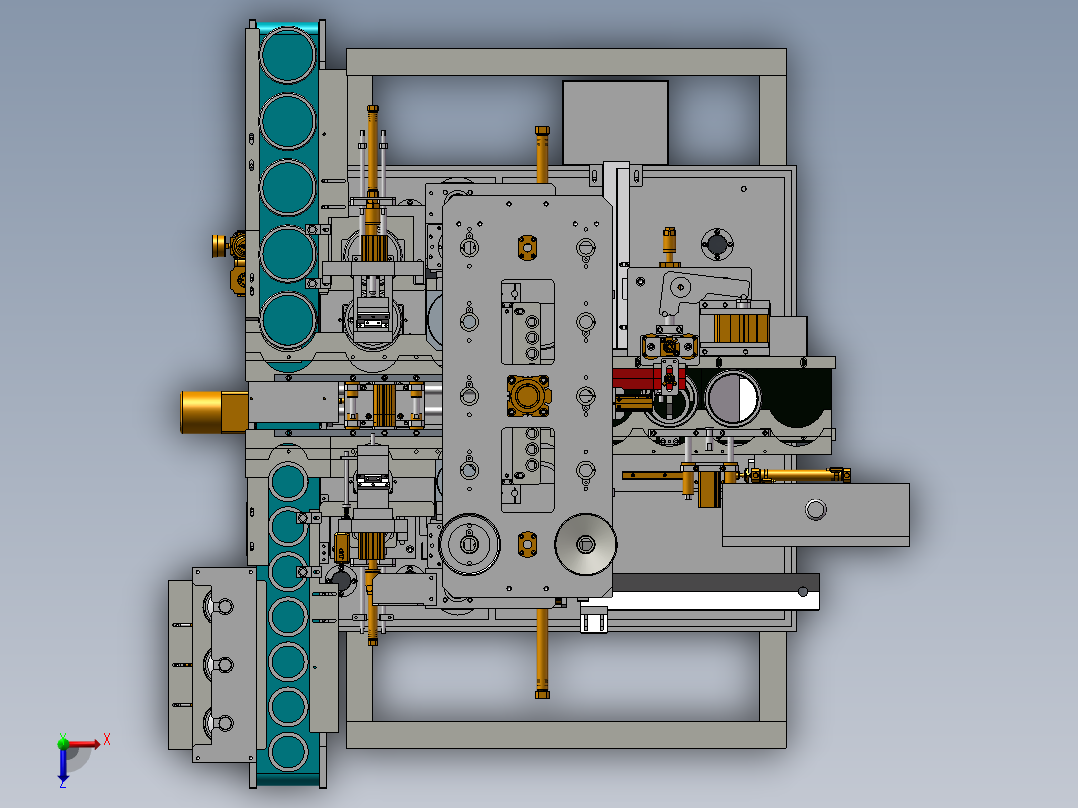 轴承自动合套机3D图纸H512 K349 非标自动化设备3D图纸3D模型俯视图
