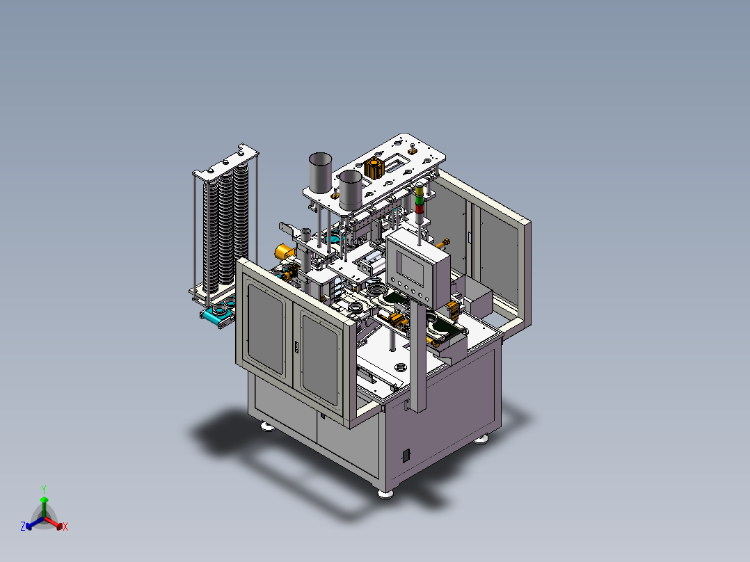 轴承自动合套机3D图纸H512 K349 非标自动化设备3D图纸3D模型正等轴测图