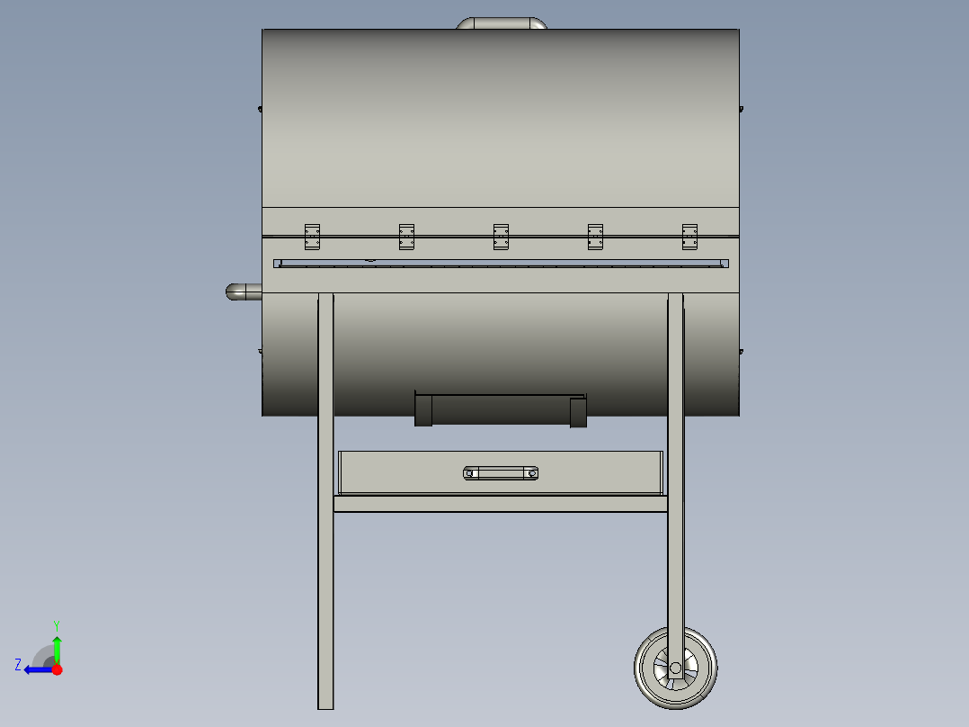 Barbecue户外烧烤架3D数模图纸 STEP格式右视图
