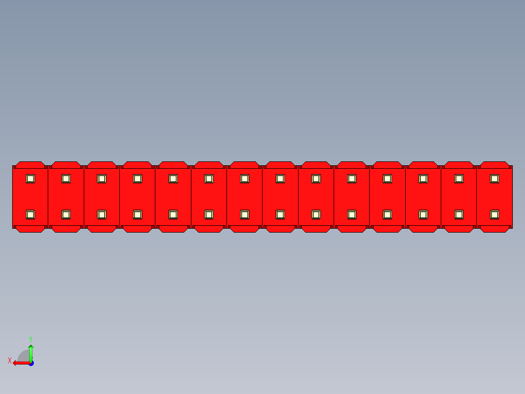 彩色公头100mil（2.54mm）系列-DS1021_red_2x14p_100mil_Type19_rev1.0后视图