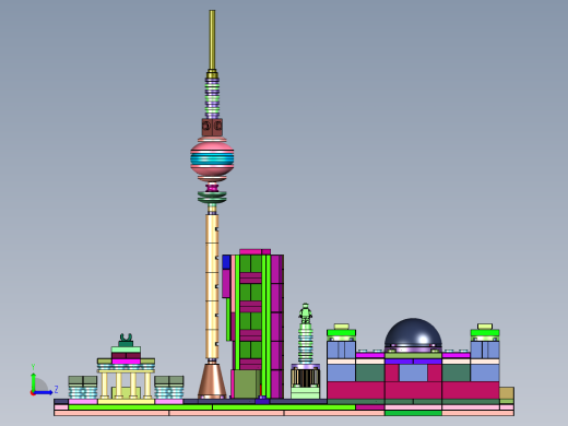 柏林天际线建筑街景积木左视缩略图