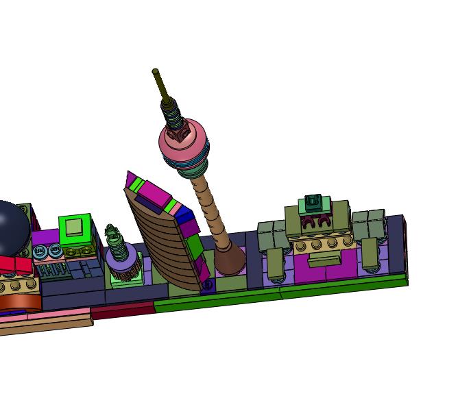 柏林天际线建筑街景积木