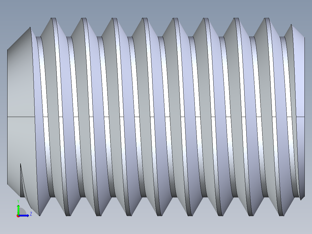 UNC 平头紧定螺钉-UNC SET SCREW 0.500 x0.750.STEP左视图