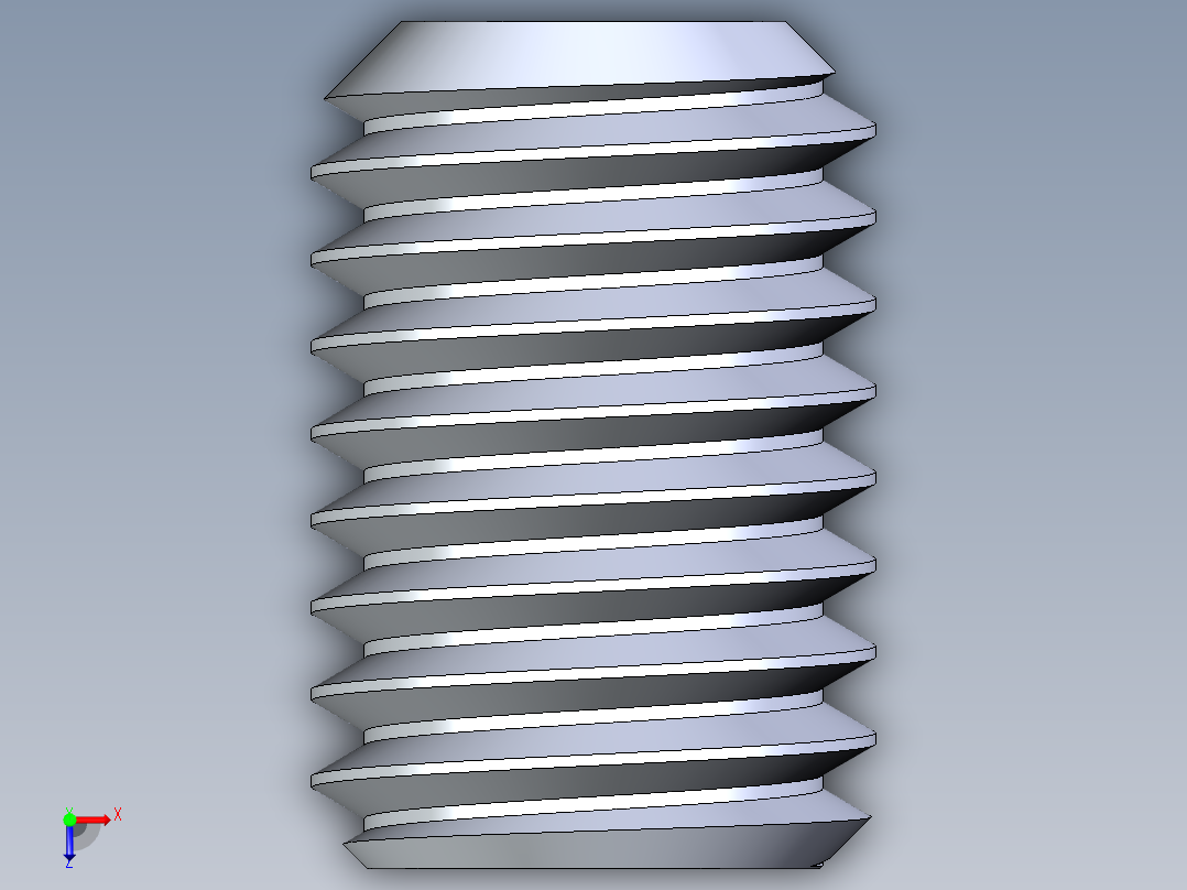 UNC 平头紧定螺钉-UNC SET SCREW 0.500 x0.750.STEP俯视图