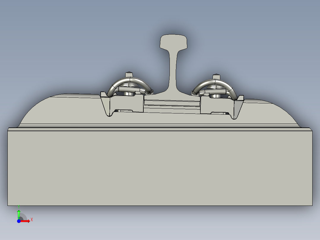 优化福斯罗300型扣件系统三维模型前视图