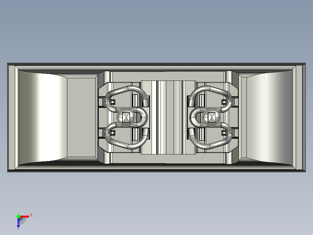优化福斯罗300型扣件系统三维模型俯视图