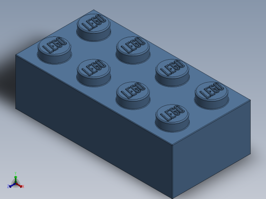 乐高套装 4421基本积木-4205058 - 3001 Medium Blue Brick 2 x 4.SLDPRT