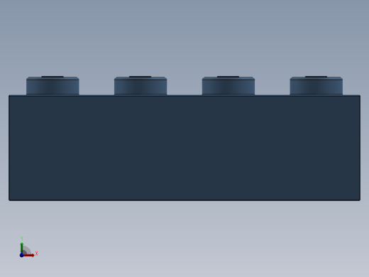 乐高套装 4421基本积木-4205058 - 3001 Medium Blue Brick 2 x 4.SLDPRT前视缩略图