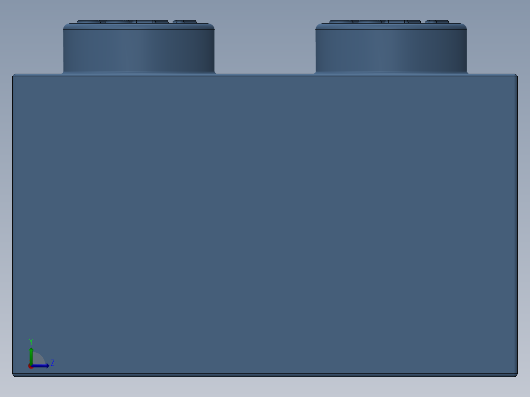 乐高套装 4421基本积木-4205058 - 3001 Medium Blue Brick 2 x 4.SLDPRT左视图