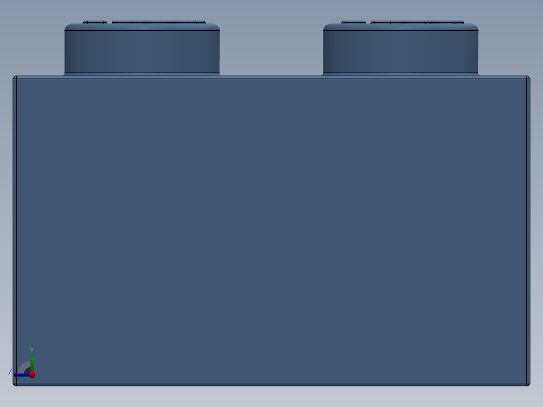 乐高套装 4421基本积木-4205058 - 3001 Medium Blue Brick 2 x 4.SLDPRT右视图