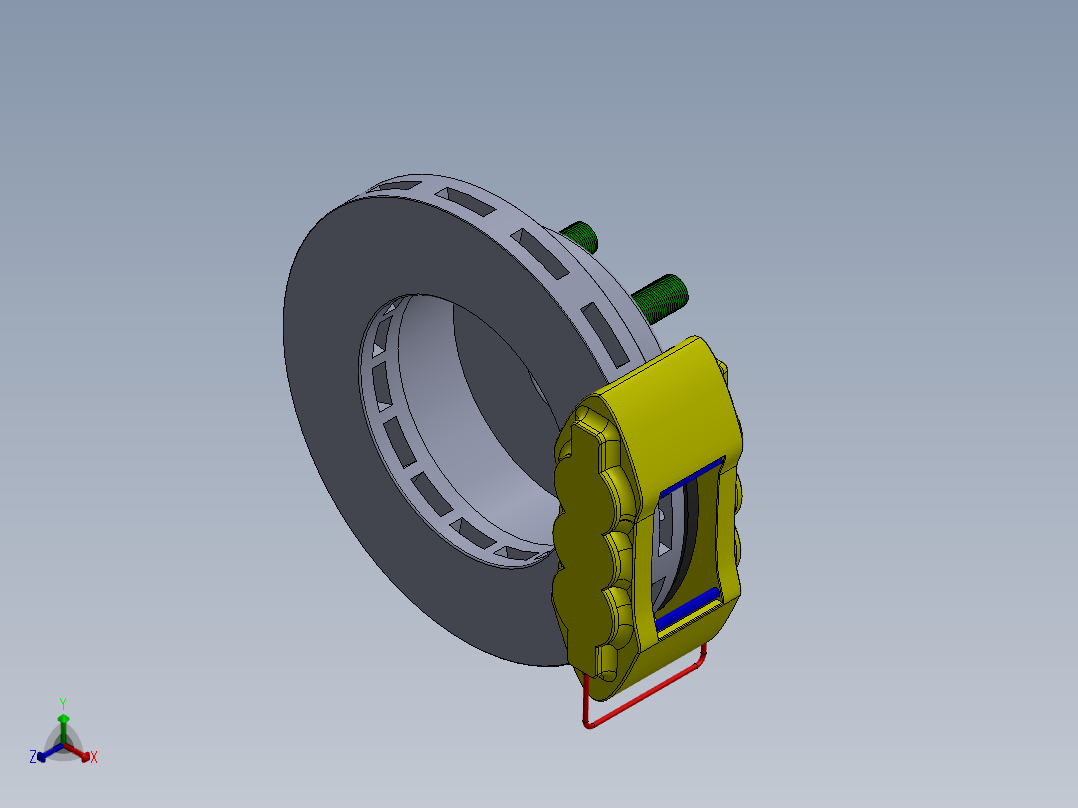 制动器 (23)正等轴测图