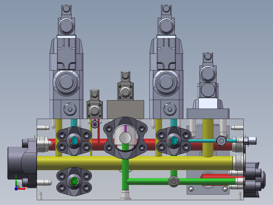 液压集成阀组前视图