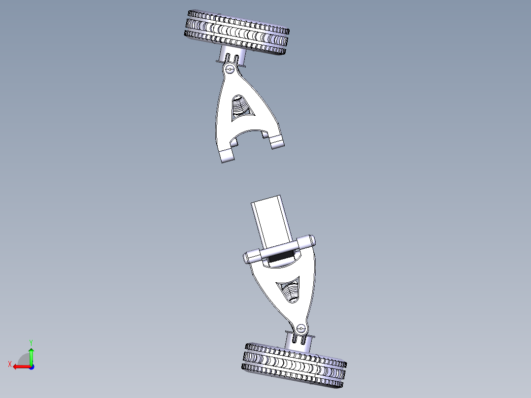 CATIA设计的双横臂悬架后视图